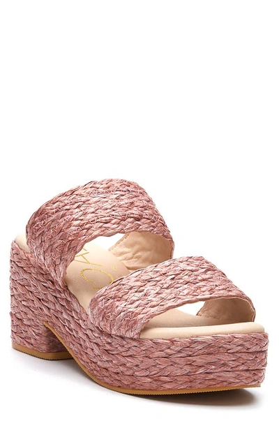 Coconuts By Matisse Ocean Ave Espadrille Platform Slide Sandal In Rose