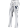 Concepts Sport Women's White New York Yankees Vigor Pinstripe Sleep Pant In White