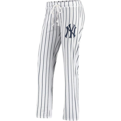 Concepts Sport Women's White New York Yankees Vigor Pinstripe Sleep Pant