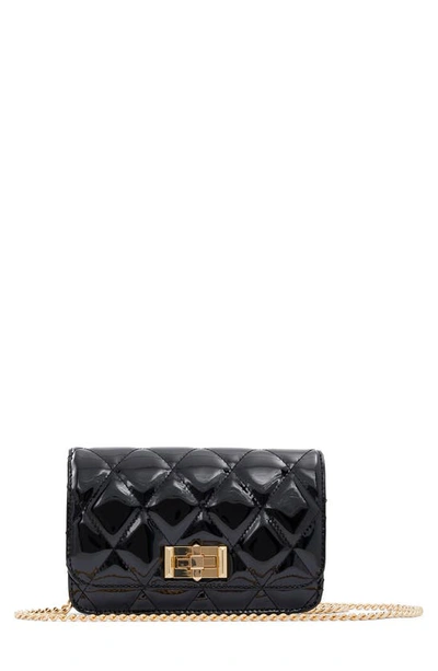 Aldo Grydith Quilted Faux Leather Crossbody Bag In Black