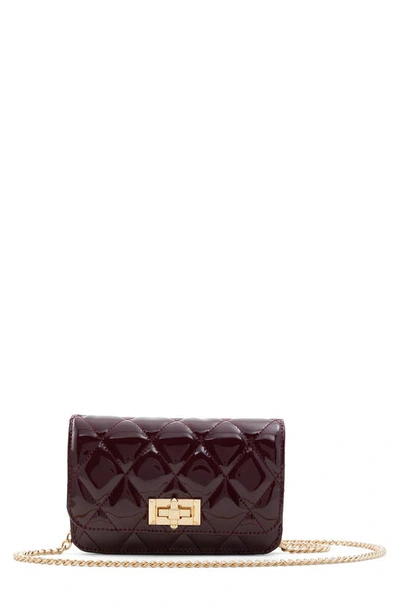 Aldo Grydith Quilted Faux Leather Crossbody Bag In Bordo