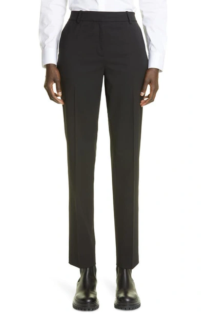 Lafayette 148 Clinton Stretch Virgin Wool Ankle Pants In Black