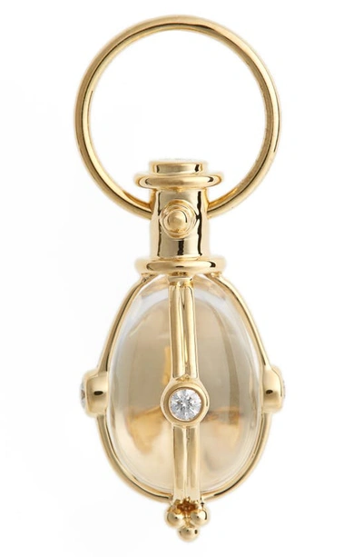 Temple St Clair Crystal Diamond Pendant Set In 18k Yellow Gold, 0.22 Ct. In Yellow Gold/ Crystal