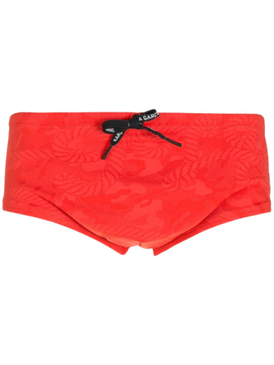 À La Garçonne Plain Swimming Trunks In Orange