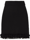Dolce & Gabbana Crochet-trimmed Wool-blend Bouclé Skirt In Schwarz