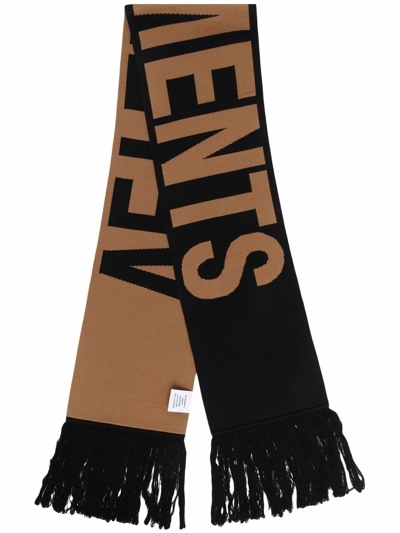 Vetements Intarsia-knit Merino Scarf In Black