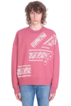 Palm Angels Paisley Logo-print Relaxed Sweatshirt In Bordeaux