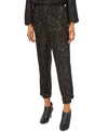 Vince Camuto Sequined Jogger-style Pants In Black