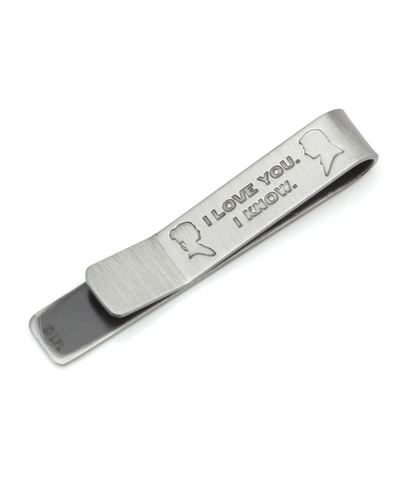 Cufflinks, Inc Star Wars I Love You I Know Hidden Message Tie Bar In Silver-tone