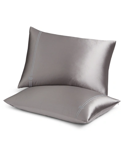 Mismatch Silk 2-pc. King Pillowcase Set Bedding In Grey