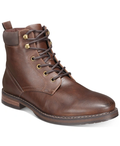 Club Room Men's Clifton Lace-up Moc-toe Boots, Created For Macy's In Tan