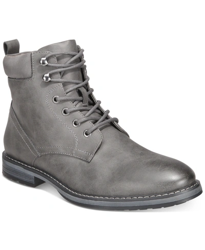 Club Room Men's Westin Lace-up Boots, Created For Macy's In Grey
