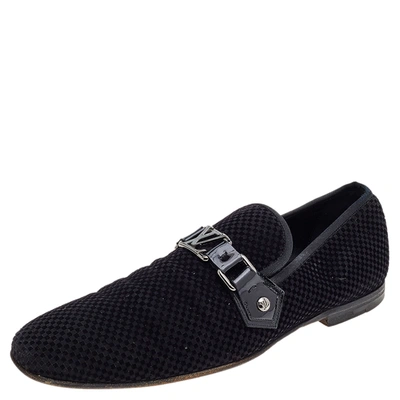 Louis Vuitton Black Leather Velcro Strap Derby Size 40.5