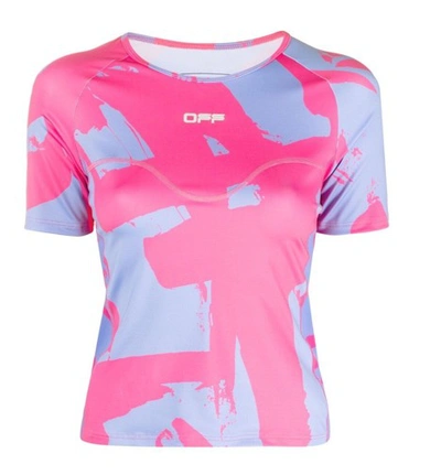 Off-white Pink/purple Printed Short-sleeve Shirt