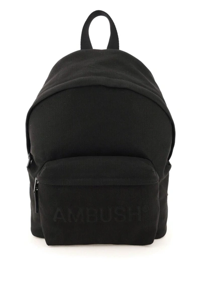 Ambush Black Embossed Logo Backpack