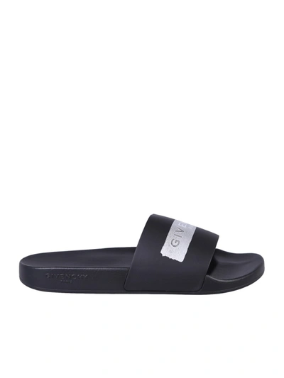 Givenchy Printed Slide Sandals In Black