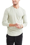 Goodlife Tri-blend Long Sleeve Scallop Crew T-shirt In Seagrass