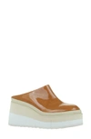 Naked Feet Coach Wedge Mule In Hazel Patent