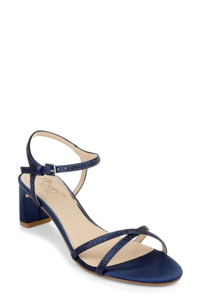 Jewel Badgley Mischka Women's Omari Ii Evening Sandals In Navy Satin