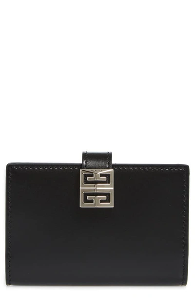 Givenchy 4g Box Leather Card Holder In Black