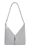 Givenchy Small Cutout Chain Strap Leather Crossbody Bag In Cloud Grey