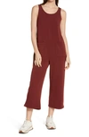 Mwl Madewell  Superbrushed Pull-on Jumpsuit In Heather Rusted Red