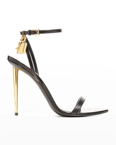 Tom Ford 105mm Lock Stiletto Sandals In Black
