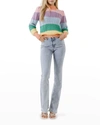 Free The Roses Striped Mock-neck Sweater In Multi