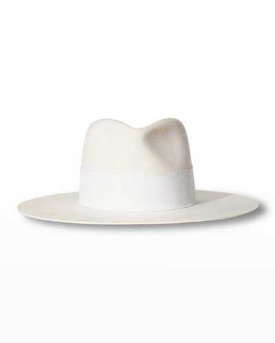 Janessa Leone Layne Wool Fedora Hat In Off White