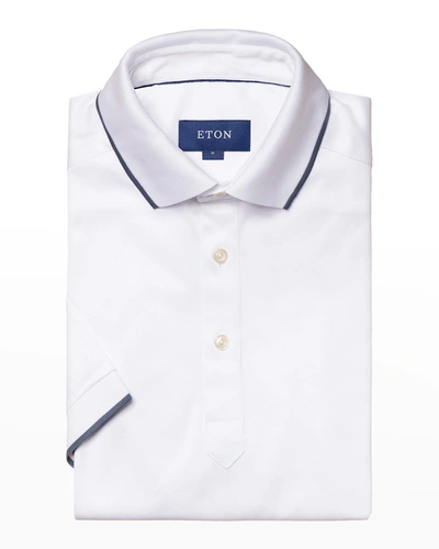 Eton White Slim Fit Filo Di Scozia Jersey Polo Shirt 10000255200