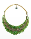 ETHO MARIA 18K YELLOW GOLD GREEN SAPPHIRE AND DIAMOND NECKLACE,PROD246240018
