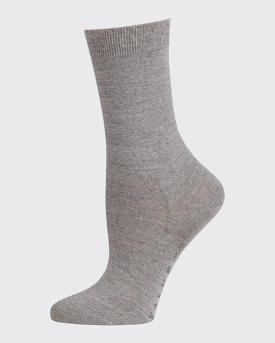 Falke City Soft Wool-blend Socks In Lightgrey Melange