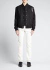 Saint Laurent Men's Wool/leather Teddy Jacket In Black