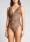 Melissa Odabash Chile Drawstring-side One-piece Swimsuit In Cheetah