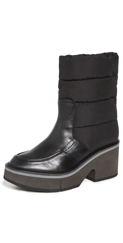 Clergerie Ally Quilted Block Platform Boots In Black