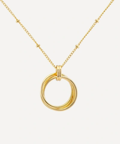 Auree 18ct Gold Plated Vermeil Silver Cordoba Triple Ring Pendant Necklace