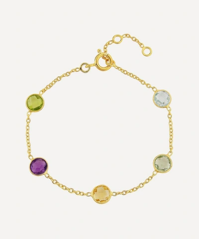 Auree 18ct Gold Plated Vermeil Silver Chennai Multi Gemstone Bracelet
