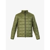 Taion Khaki High Neck Quilted Down Jacket In Dark Olive