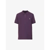 PS BY PAUL SMITH MENS PURPLE ZEBRA-EMBROIDERED ORGANIC-COTTON PIQUÉ POLO SHIRT XL