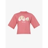 Palm Angels Logo-printed Cotton Crop T-shirt