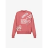 Palm Angels Paisley Logo-print Relaxed Sweatshirt In Burgundy Light Grey