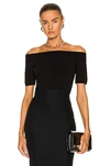 Alexander Mcqueen Off-the-shoulder Stretch-knit Top In Black