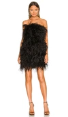 Lamarque Triana Feather Tube Minidress In Black