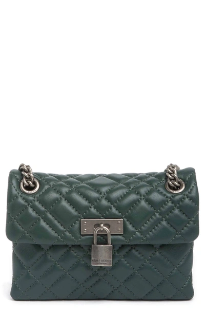Kurt Geiger Leather Mini Brixton Lock Bag In Turquoise/aqua