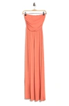 West Kei Strapless Dress In Spice Coral