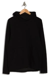 90 Degree By Reflex Textured Knit Pullover Hoodie In Black