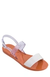 Melissa Lip Quarter-strap Sandal In Orange/ Clear/ White