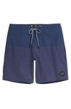 Rvca Current Stripe Water Repellent Board Shorts In Navy Marine