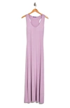 West Kei Solid Racerback Maxi Dress In Dusty Plum