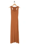 West Kei Solid Racerback Maxi Dress In Deep Spice